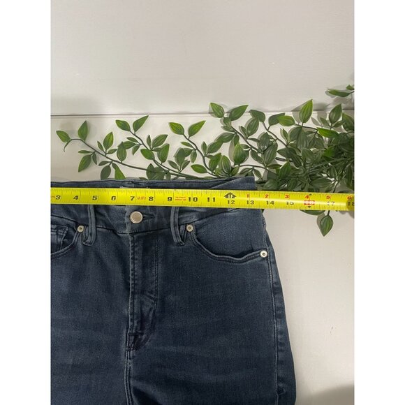 Good American Womens Distressed Skinny Jeans Size 8/29 Blue Raw Hem Cotton Blend - Picture 10 of 15